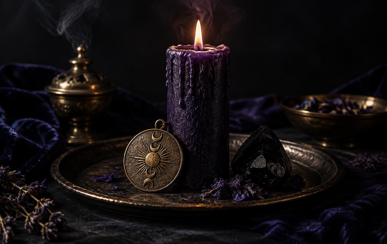 Нил ягаан лаа, хүрэл талисман бүхий AURA & HEX Atelier